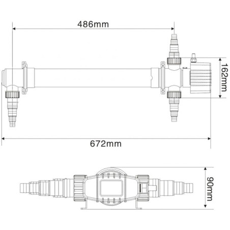 nákres UV lampa UV-155 55W