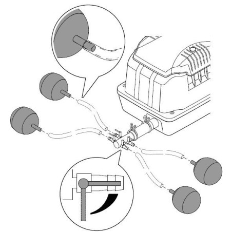 Zapojení vzduchovací sady PondoAir Set 1800