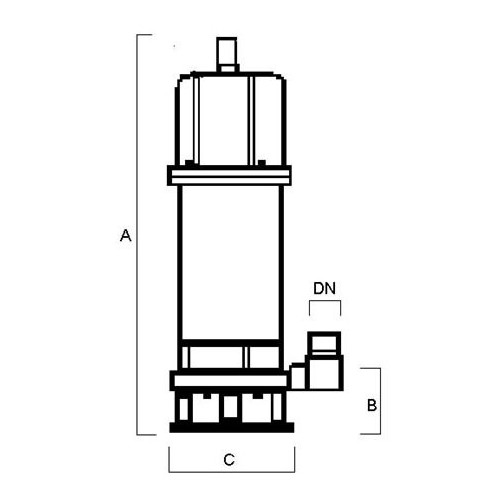 Rozměrový výkters čerpadla SHREDD 1100