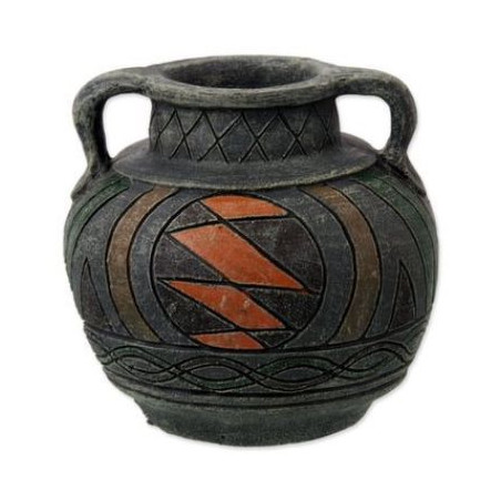 Dekorace AQUA EXCELLENT Amfora modrá 10,8 cm