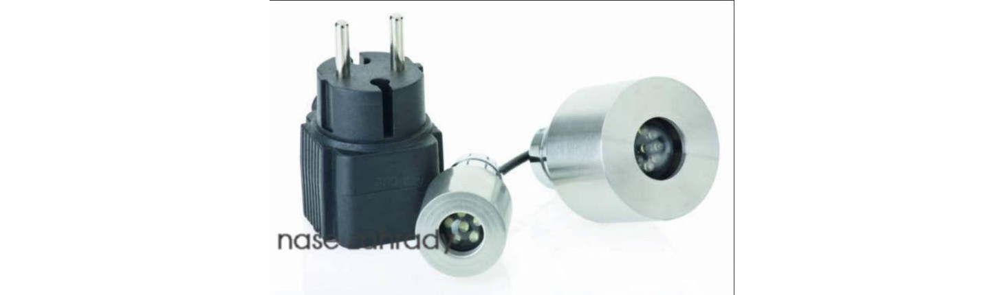 LED osvětlené trysky