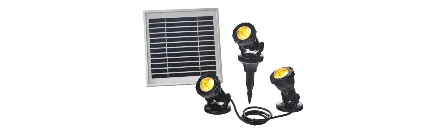 Solární osvětlení do zahrady, jezírka ☀️ | Solární světla a fontány