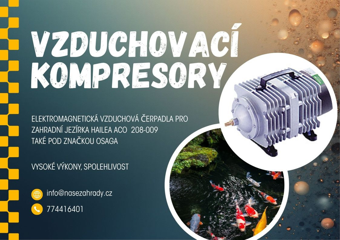 Výkonné vzduchovací kompresory Hailea ACO pro jezírka i akvaristiku (208-009)