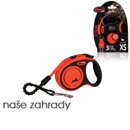 Vodítko FLEXI Xtreme XS pásek 3m/15kg oranžová